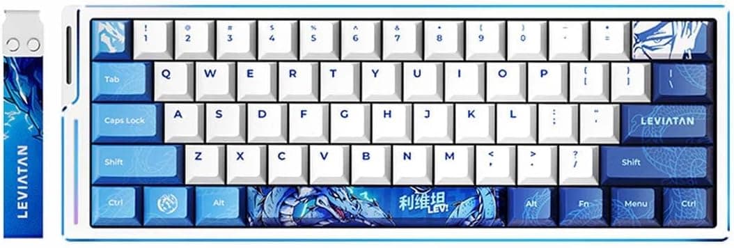 Клавиатура ATK EDGE 60 HE Master Leviatan, жична, механична, гейминг, Linear Gateron Jade Pro суичове, бяла, USB
