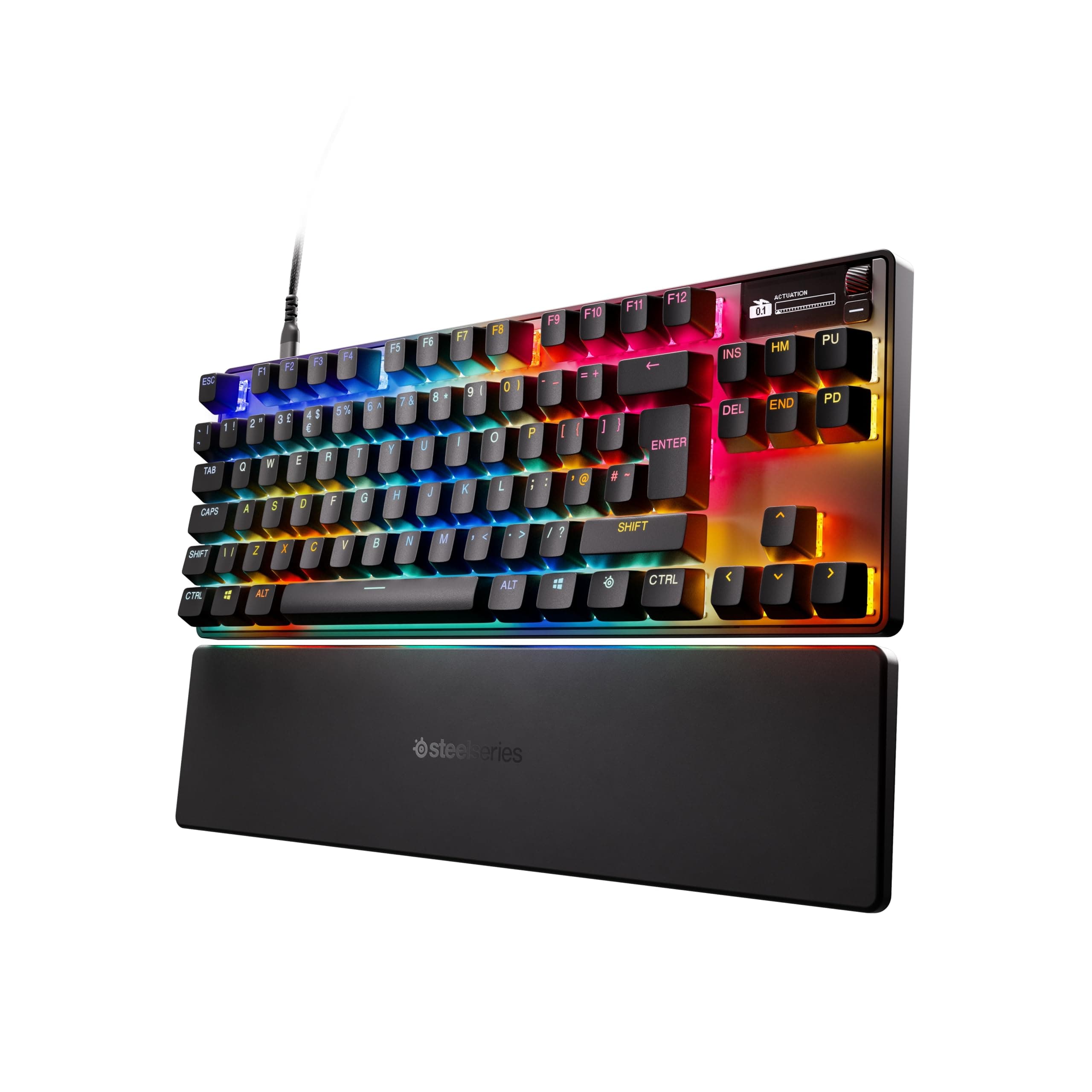 Клавиатура SteelSeries Apex Pro TKL Gen 3, механична, OmniPoint 3.0 Adjustable HyperMagnetic суичове, гейминг, RGB подсветка, UK подредба, черна, USB