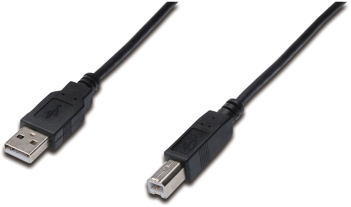 Кабел ASSMANN AK-300105-050-S, USB A(м) към USB B(м), 5м, черен