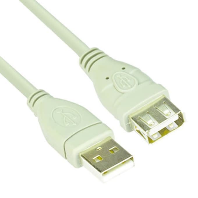 Кабел VCom CU202-3m, USB A(м) към USB A(ж), 3m, бял
