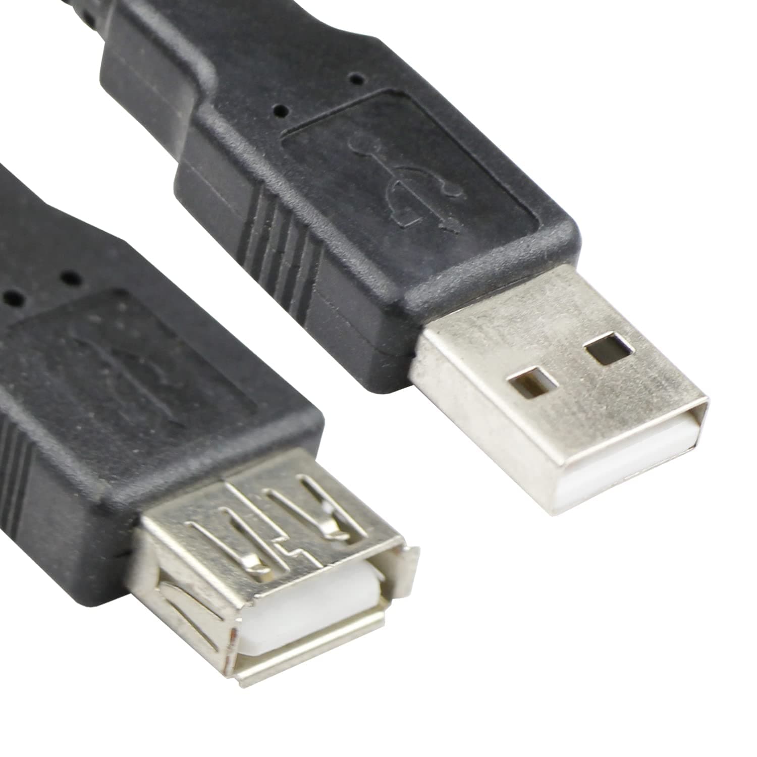 Кабел VCom CU202-B-1.8m, от USB-A(м) към USB-A(ж), 1.8m, черен