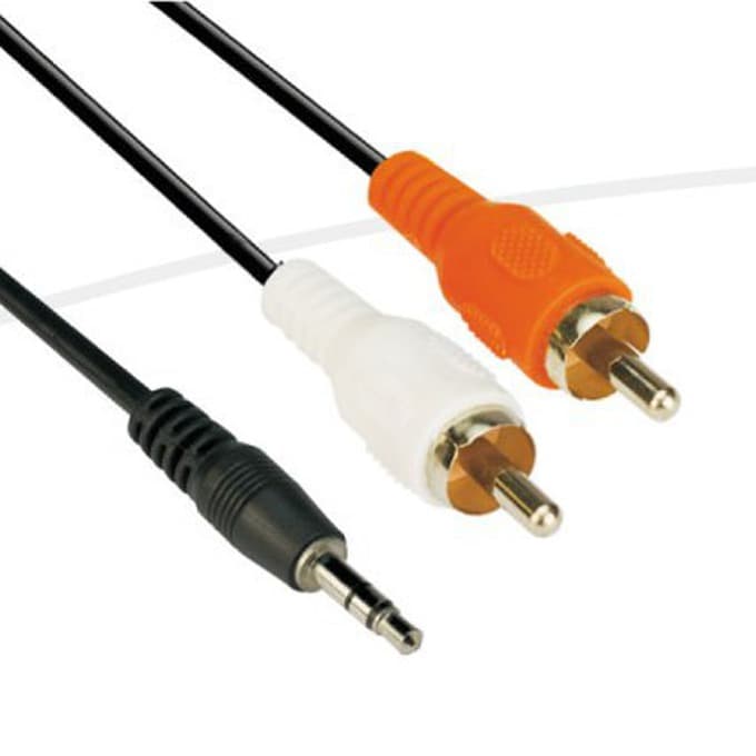 Кабел VCom CV212, 3.5mm Jack(м) към 2x RCA Chinch(м), 1.5m, черен