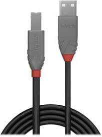 Кабел Lindy 36672, USB Type A(м) към USB Type B(м), 1m, черен