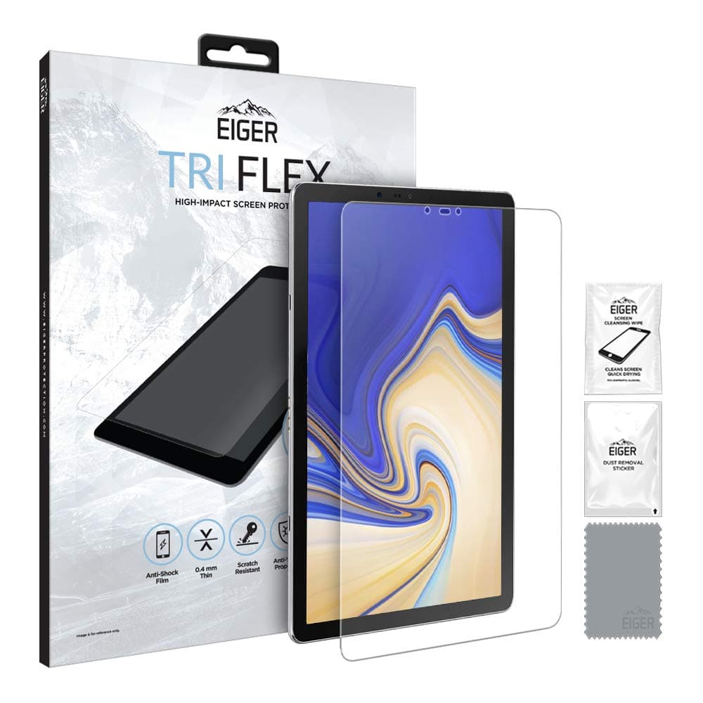 Качествено защитно покритие за дисплея на Samsung Galaxy Tab S4 10.5 - Eiger Tri Flex High Impact Film Screen Protector (прозрачен)