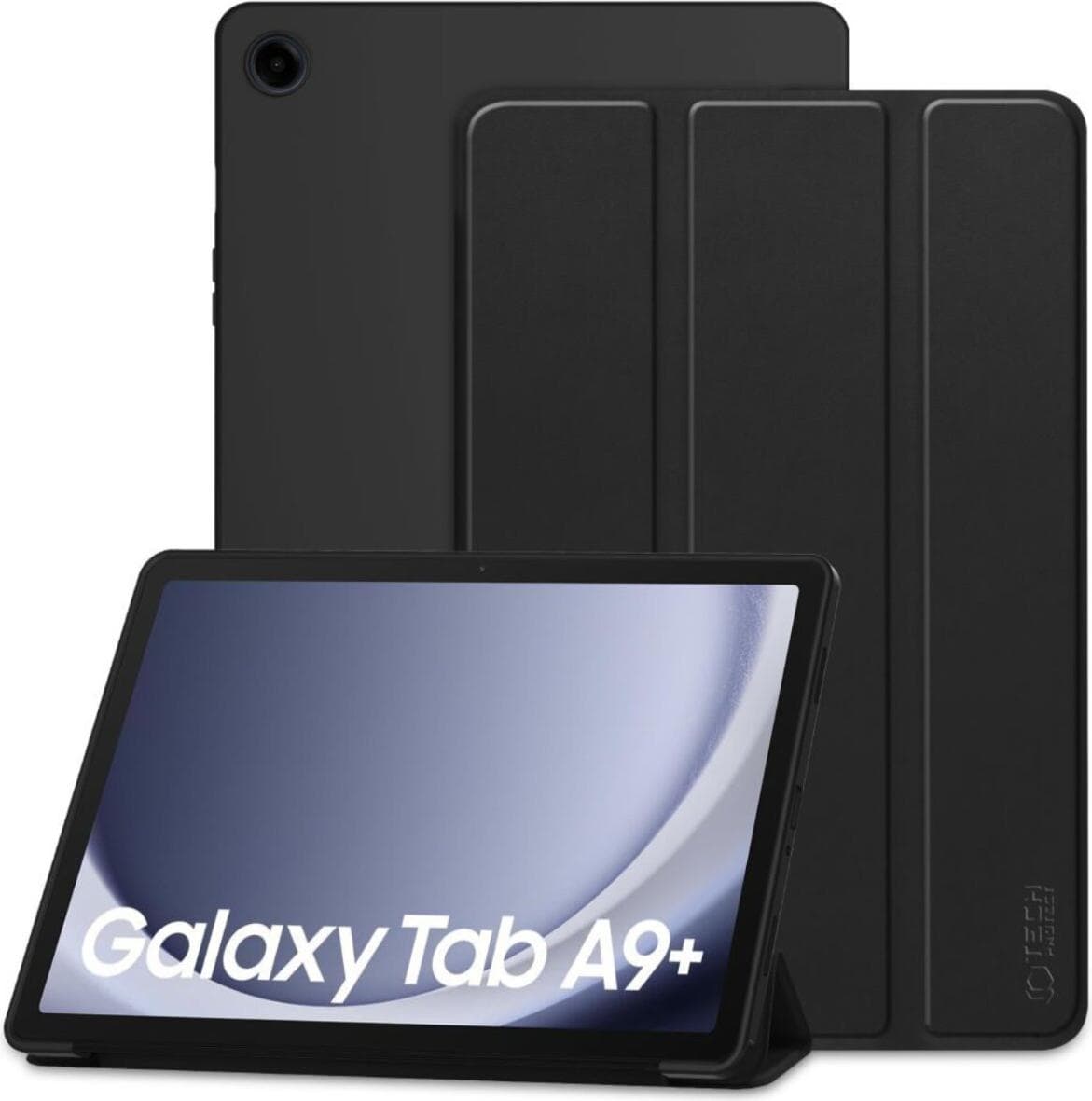Силиконов кейс и поставка за Samsung Galaxy Tab A9 Plus (2023) (черен) - Tech-Protect Smartcase