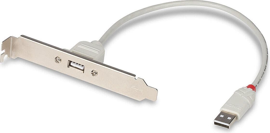Кабел-планка LINDY LNY-33123, от USB А(ж) към USB(м), 0.3m, сив