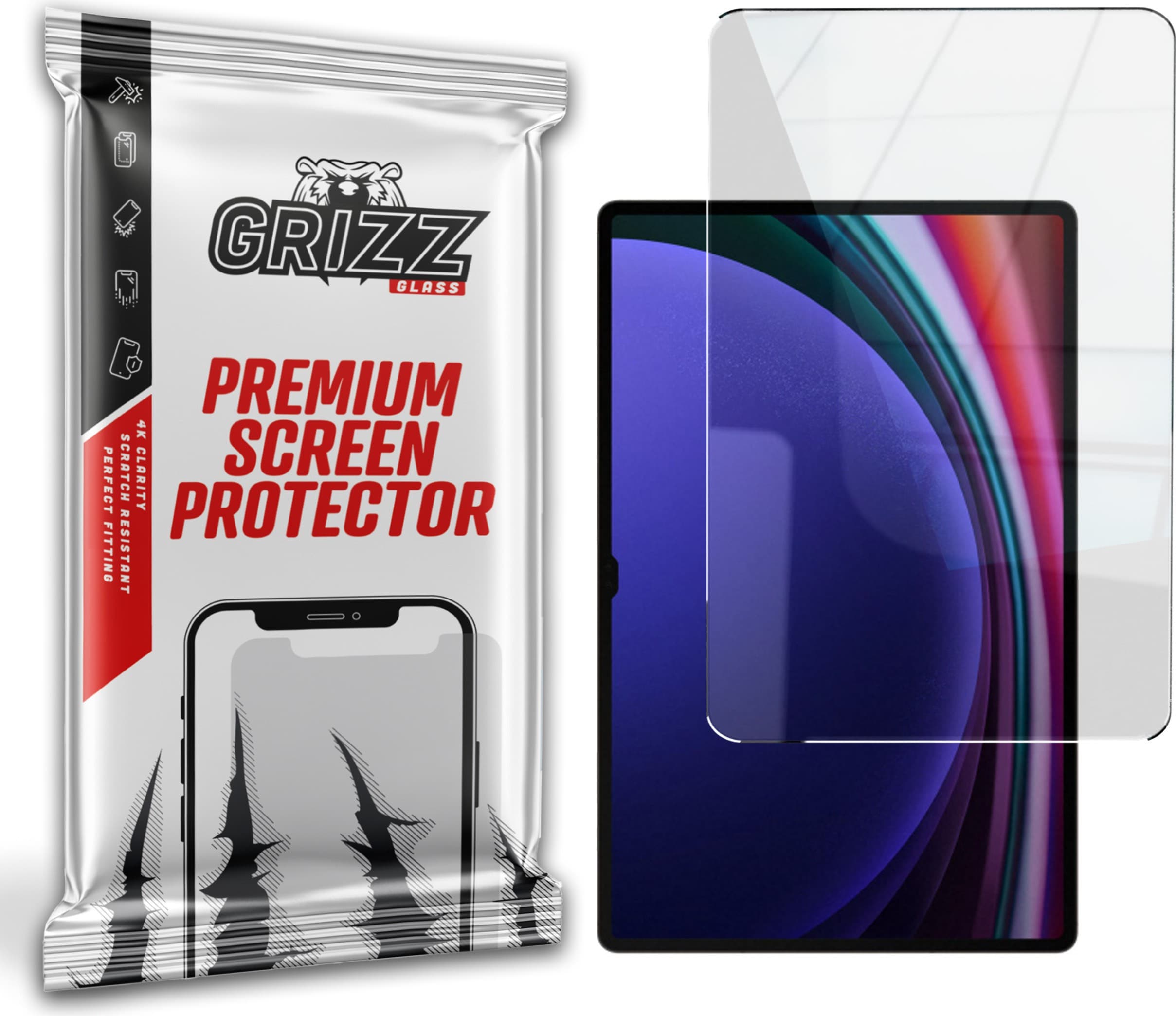 Хибридно стъклено защитно покритие за дисплея на Samsung Galaxy Tab S9 Ultra - GrizzGlass HybridGlass Screen Protector (2023)