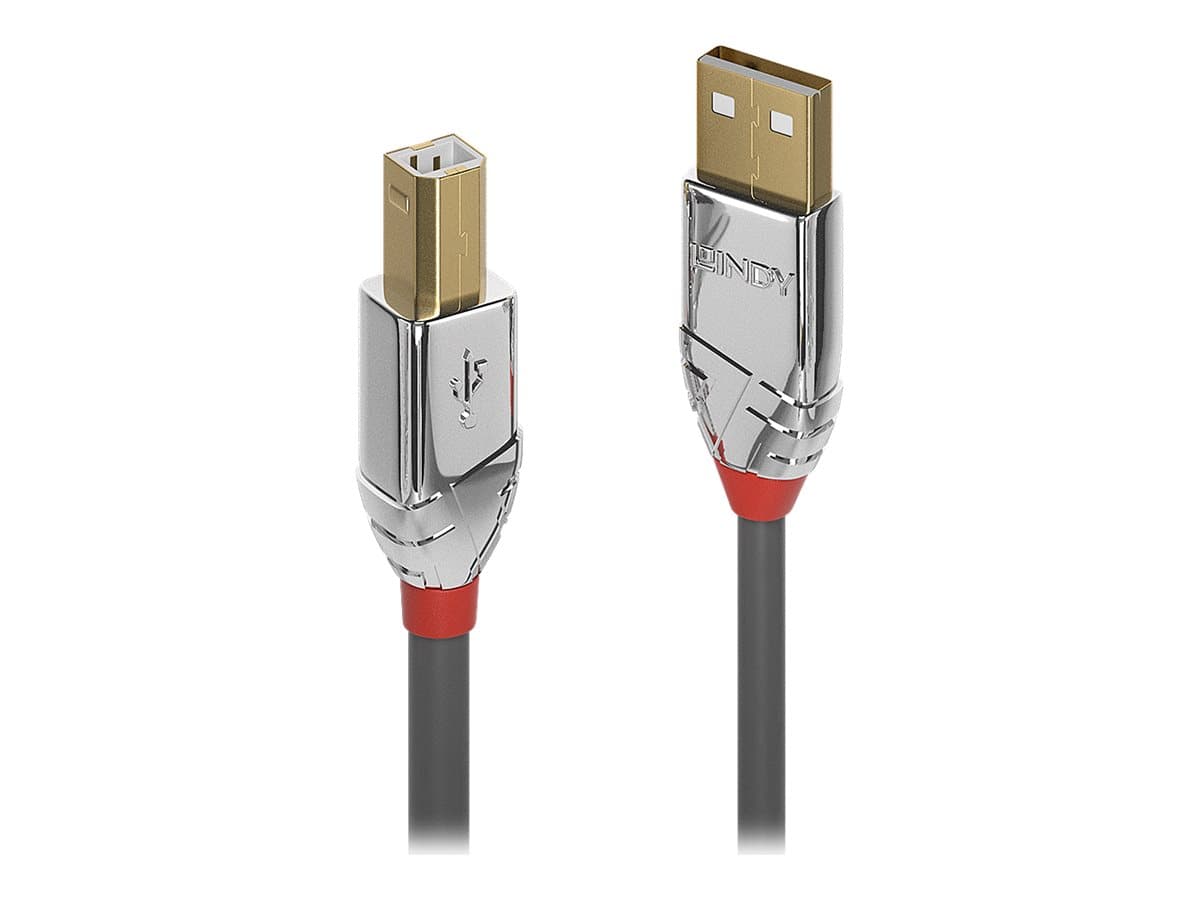 Кабел Lindy LNY-36645, от USB A(м) към USB B(м), 7.5m, сив