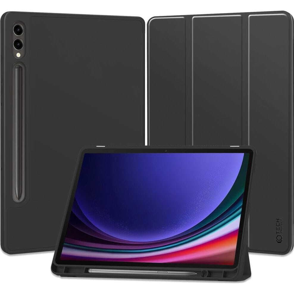 Силиконов кейс и поставка за Samsung Galaxy Tab S9 Plus (черен) - Tech-Protect SC Pen Case