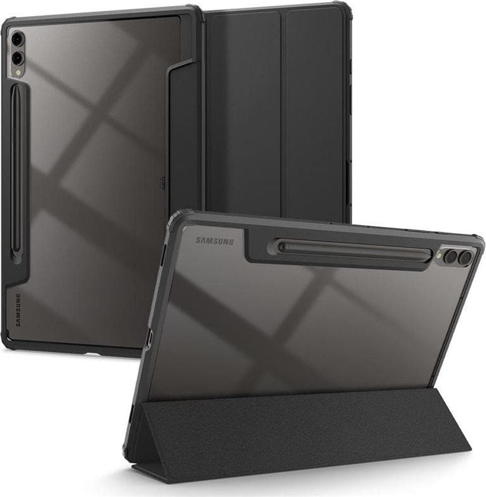Удароустойчив хибриден кейс от най-висок клас с поставка за Samsung Galaxy Tab S9 Plus - Spigen Ultra Hybrid Pro Case (черен)