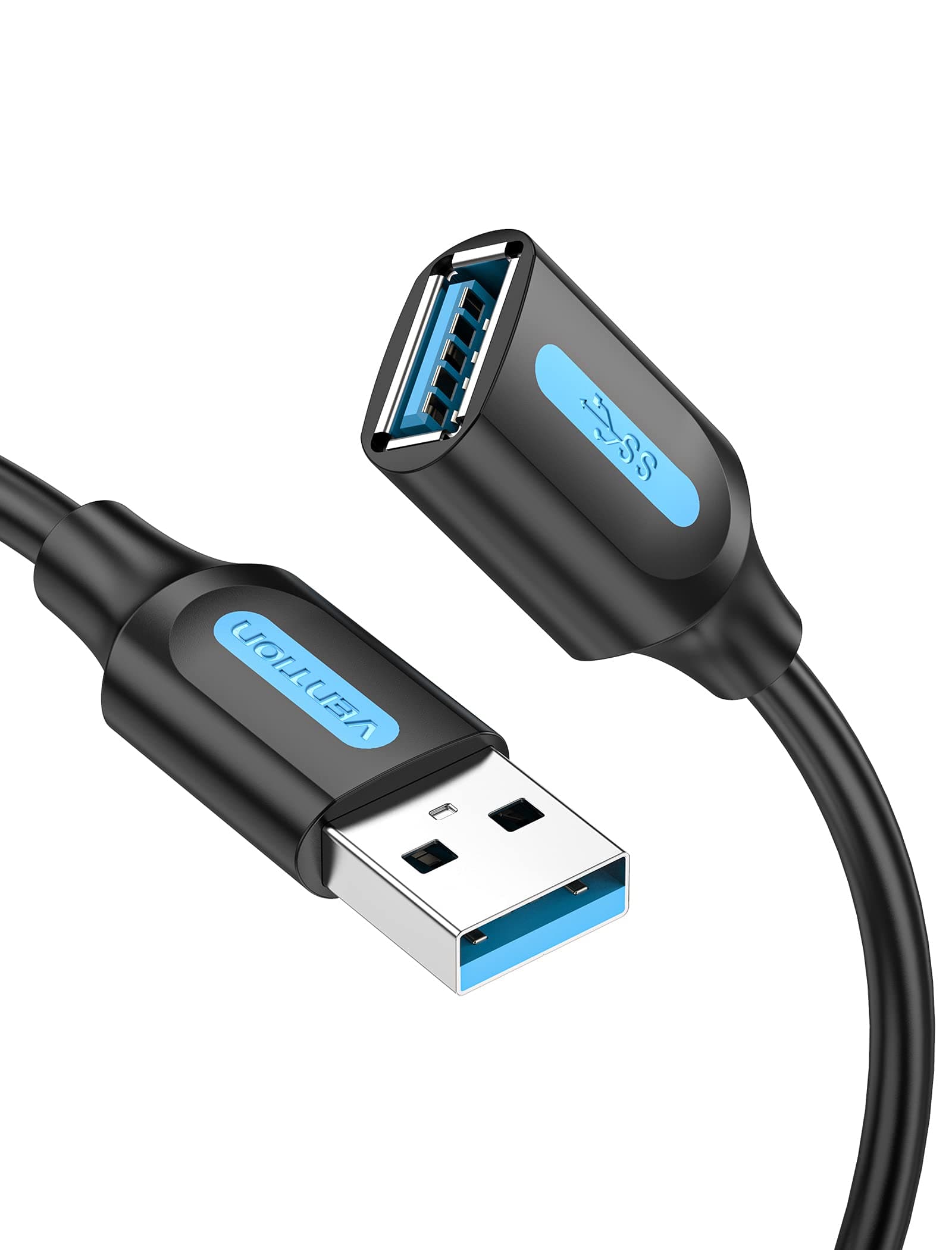 Кабел удължителен Vention CBHBG, от USB-A (м) към USB-A (ж), 1.5m, черен