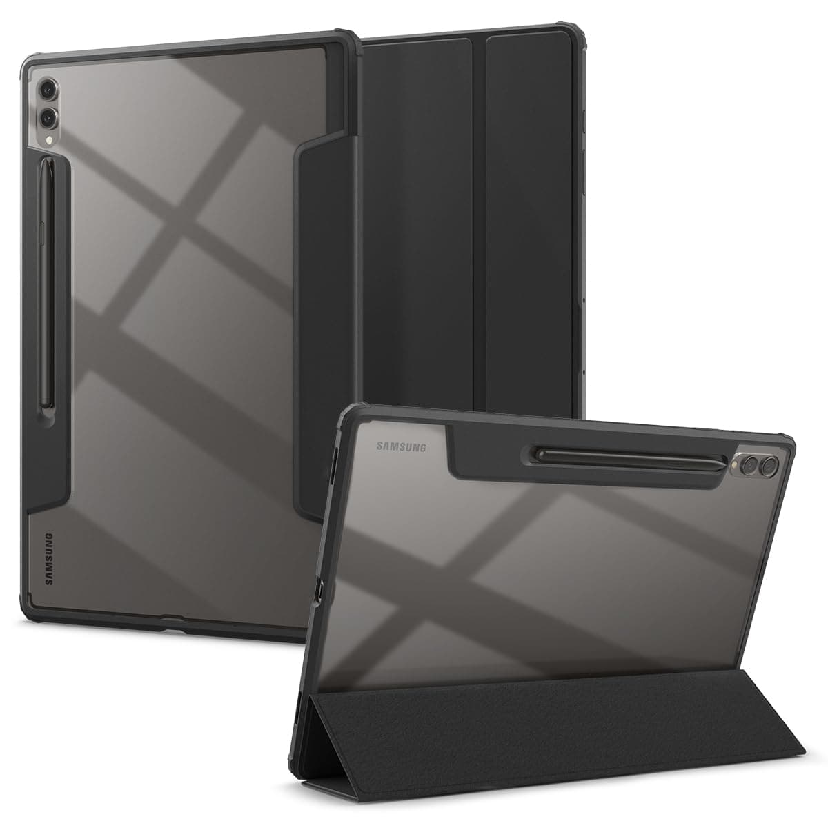 Удароустойчив хибриден кейс от най-висок клас с поставка за Samsung Galaxy Tab S10 Ultra, S9 Ultra, S8 Ultra - Spigen Ultra Hybrid Pro Case (черен)