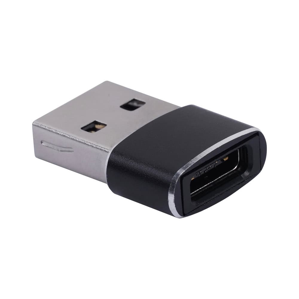 Преходник VCom CA435M, от USB A(м) към USB C(ж), черен