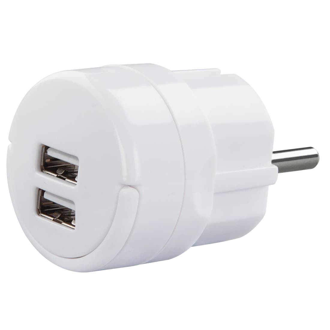 Зарядно HAMA 121989, от контакт(Schuko) към 2x USB A(ж), 5V, 2.1A, бяло