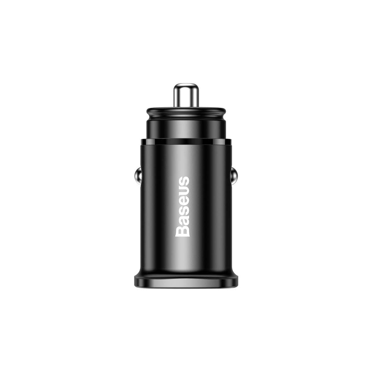 Зарядно за кола Baseus Dual, от автомобилна запалка към USB C(ж) / USB A(ж), 5V, 5A, 30W, черно