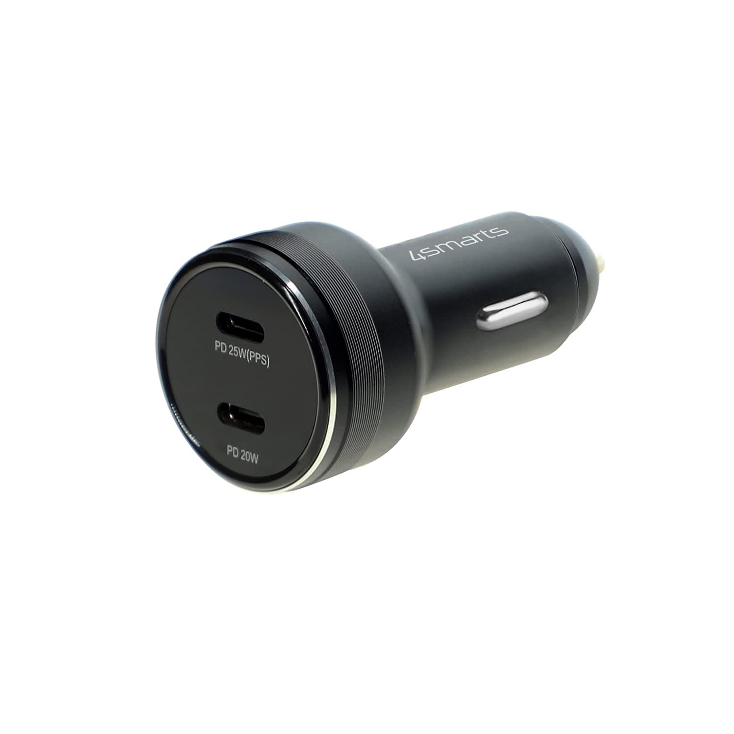 Зарядно устройство 4Smarts 464462 45W, от автомобилна запалка към 2x USB C(ж), черно