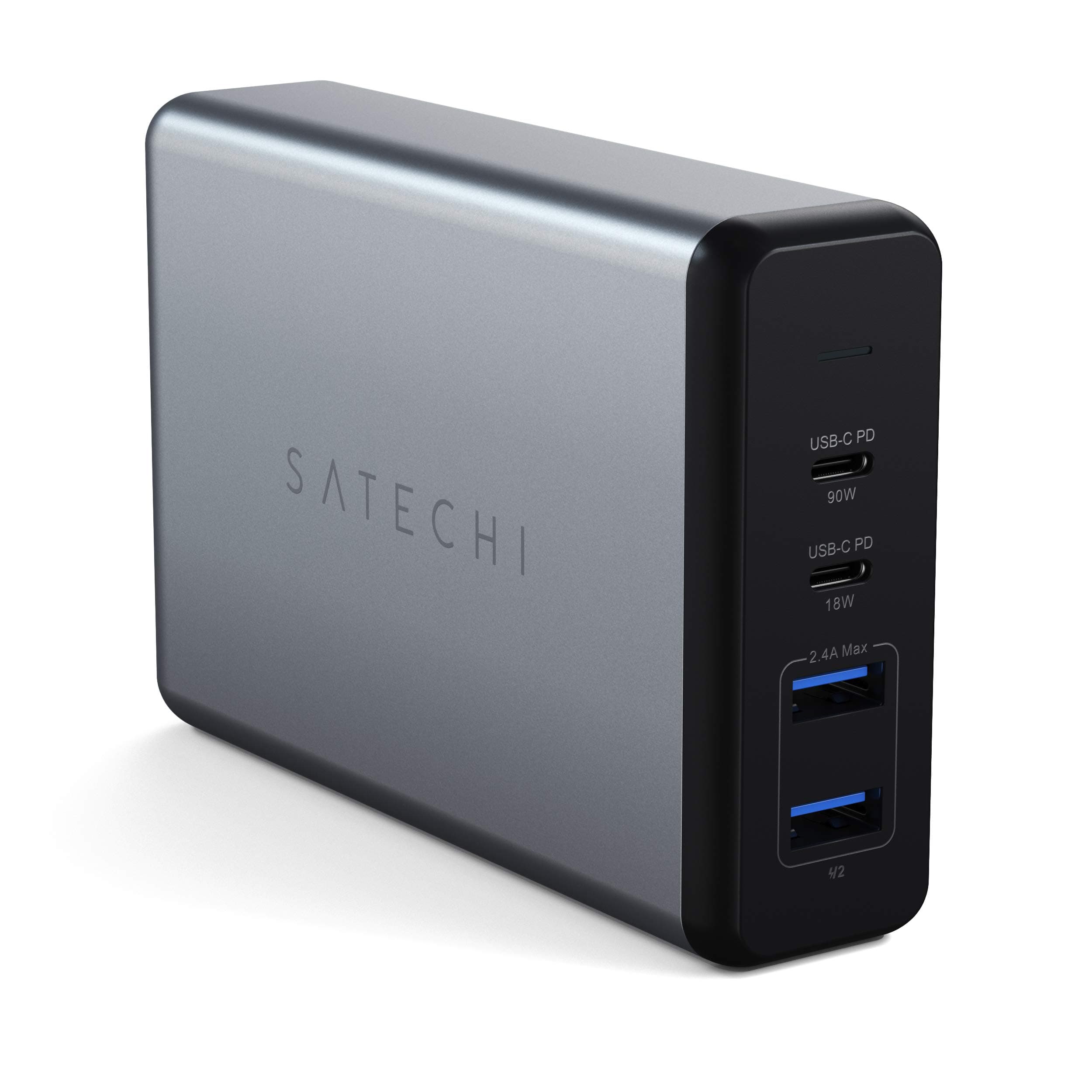 Зарядно устройство Satechi Pro MultiPort PD Desktop Charger ST-TC108WM, от контакт към 2x USB-A(ж)/ 2x USB-C(ж), 108W, сиво