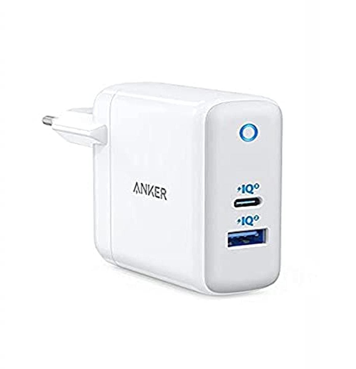 Зарядно устройство Anker PowerPort+ Atom III PowerIQ 3.0, от контакт към 1x USB-C(ж) / USB-A(ж), 5V, бяло