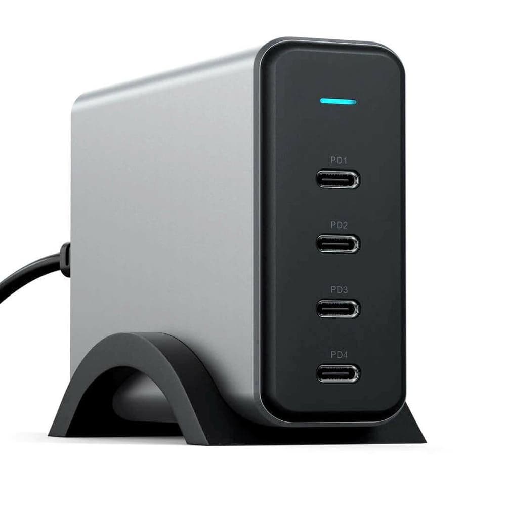 Зарядно устройство Satechi ST-UC165GM-EU, от контакт към 4x USB-C(ж), 165W, бяло