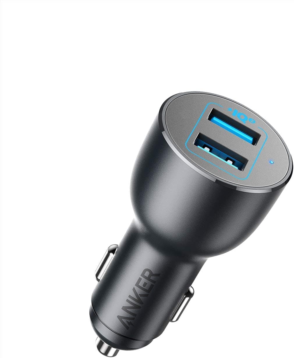 Зарядно за кола Anker PowerDrive III (A2729G11), от авт. запалка към 2x USB-A(ж), 9V/2A, 18W, черно