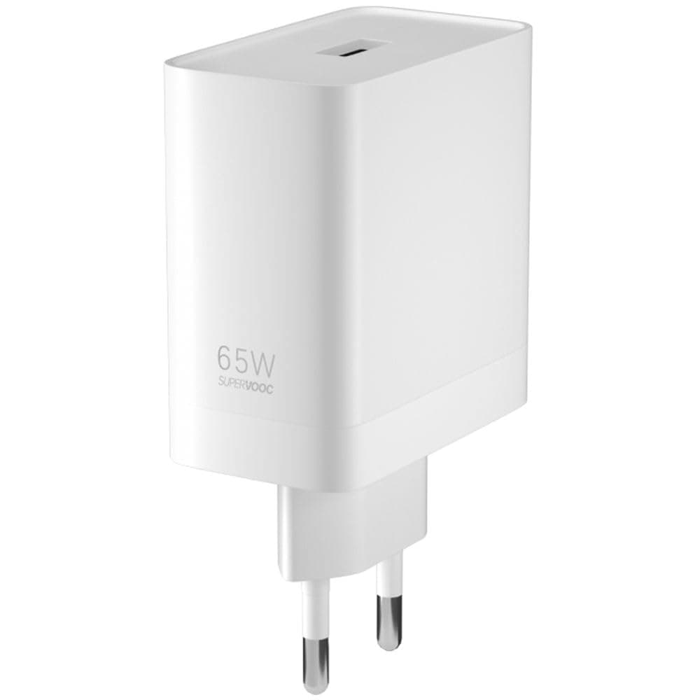 Зарядно устройство OnePlus GaN SUPERVOOC 5461100114, от контакт към 1x USB-C(ж), 10V/6.5A, 65W, бяло