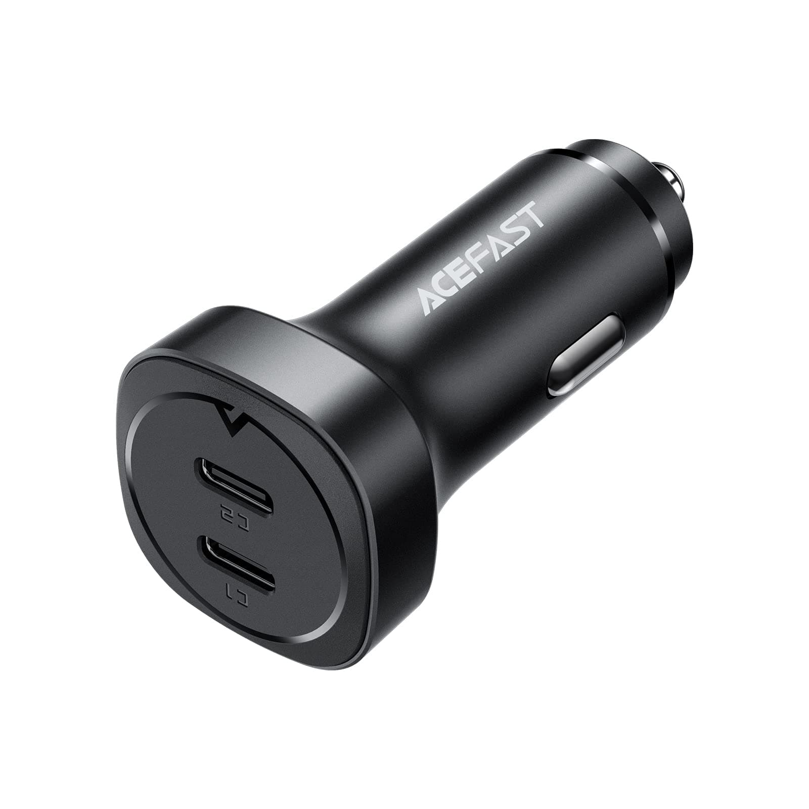 Зарядно за кола Acefast B2 Dual Car Charger 72W, от автомобилна запалка към 2x USB-C(ж), 20V/1.8A, 72W, черно