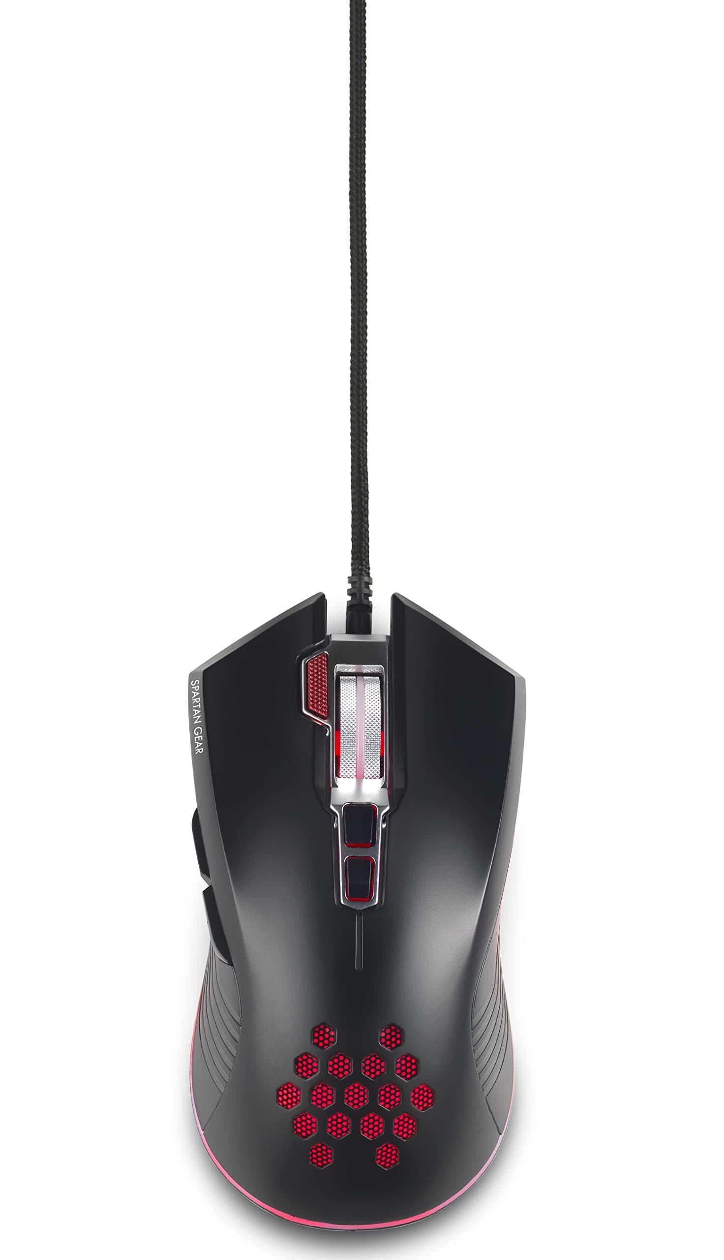 Мишка Spartan Gear Titan 2 (69583), оптична (7,200 dpi), USB, черна, 8 бутона, LED подсветка с 13 цвята