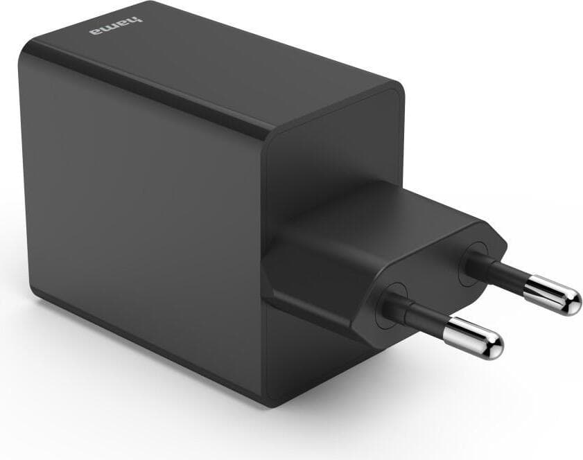 Зарядно устройство Hama 201990, от контакт към 1x USB C(ж)/3x USB A(ж), черно, 35W, QC 3.0