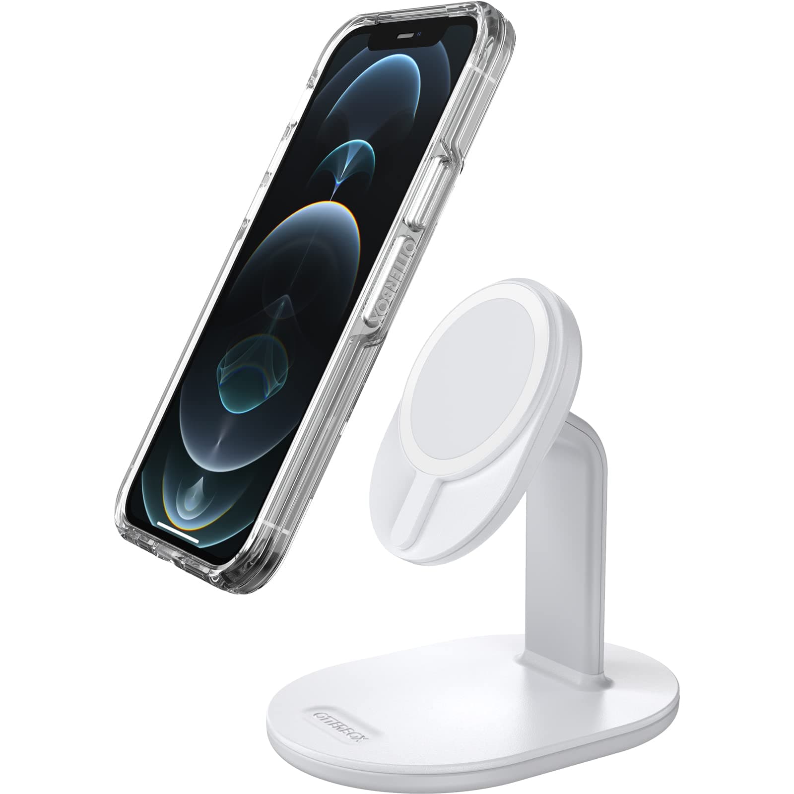 Безжично зарядно Otterbox 78-81168, от USB-C(ж) към безжично зареждане, 9V/2.22A, бяло, 15W, въртене на 360°