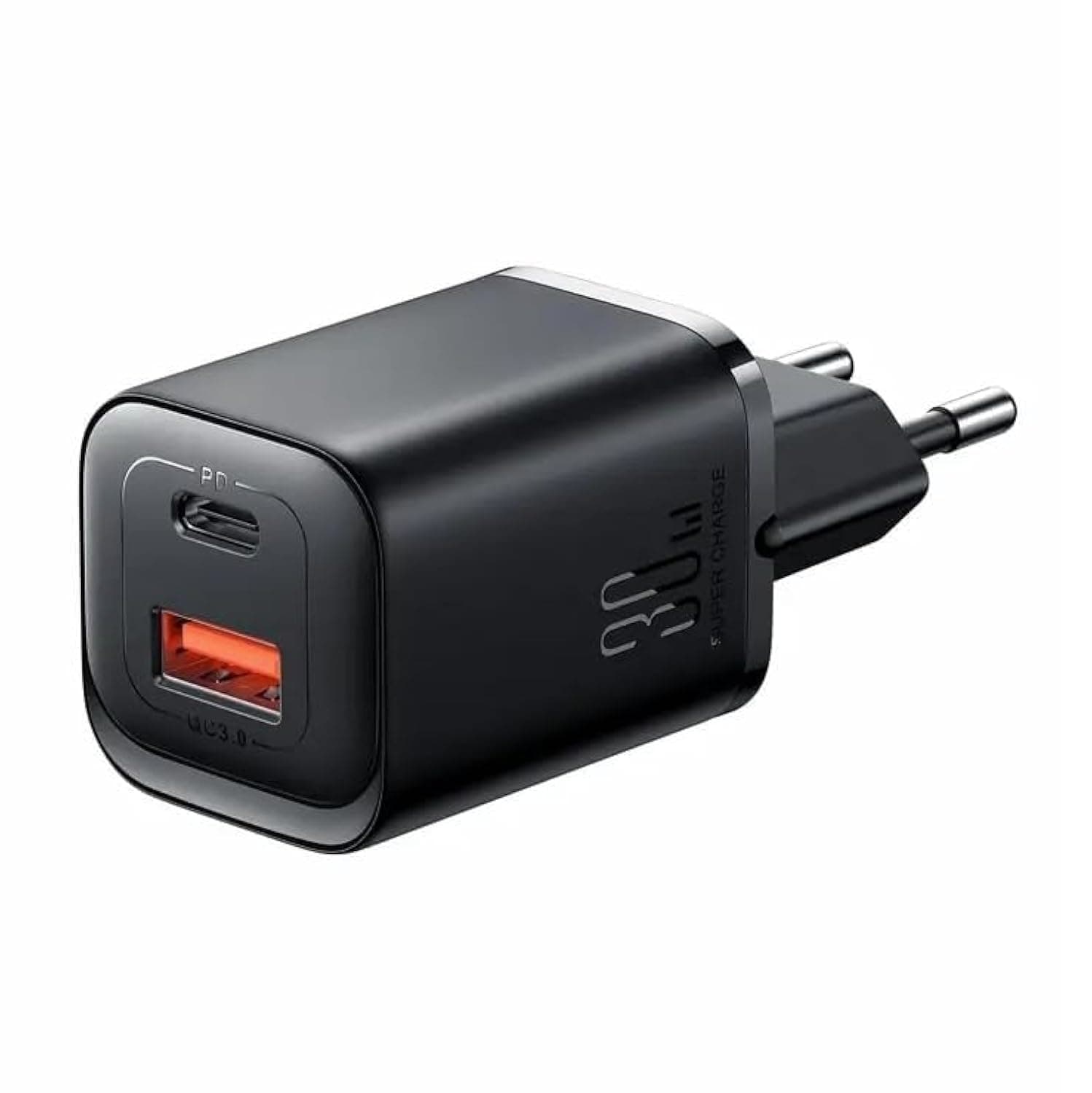 Зарядно устройство Joyroom JR-TCF08, от контакт към 1x USB-C(ж), 1x USB-A(ж), 20V/1.5A, черно, 30W, PD 3.0