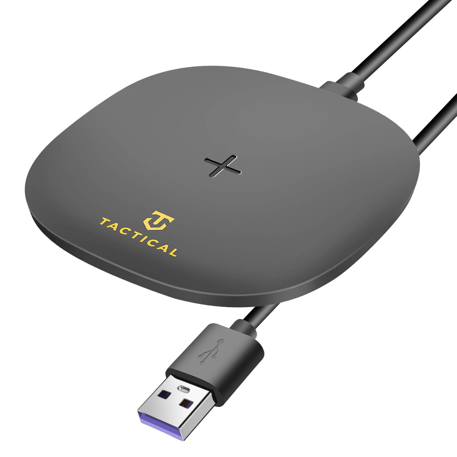 Безжично зарядно Tactical 57983117440, от USB-C(ж) към безжично зареждане, 9V/2A, черно