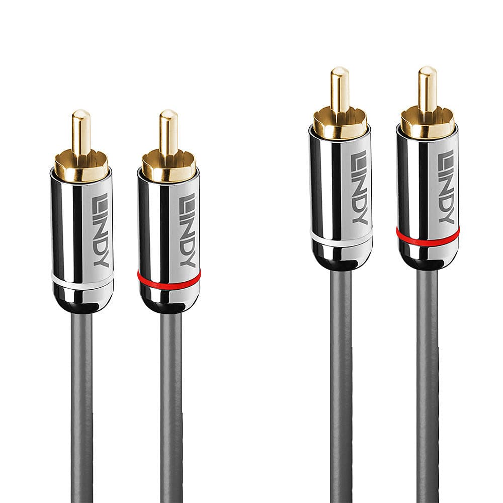 Кабел Lindy LNY-35349, от 2x RCA чинч(m) към 2x RCA чинч(m), 10m, сив