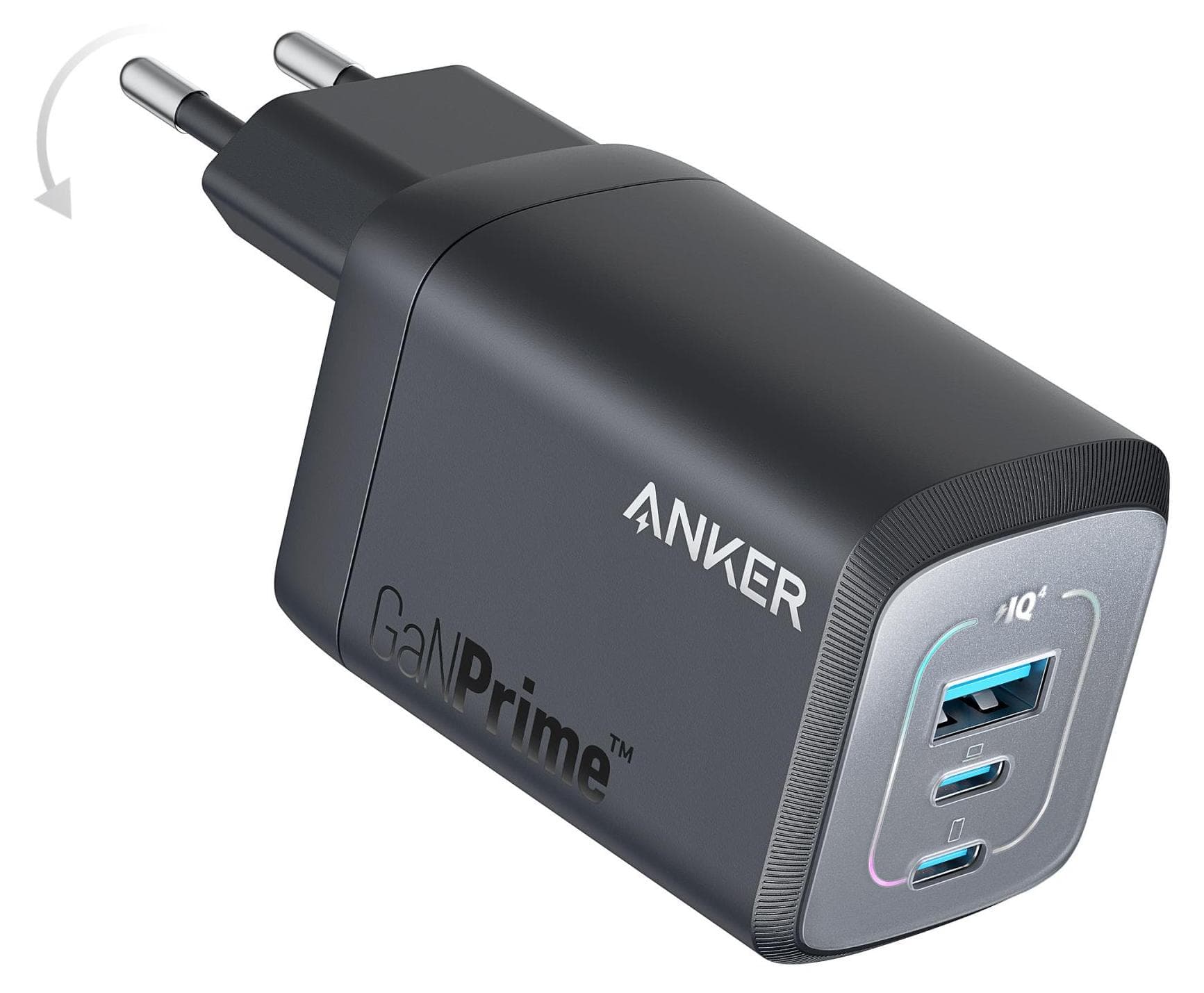 Зарядно устройство Anker A2669313, от контакт към 1x USB-A(ж)/2x USB-C(ж), черно, 67W