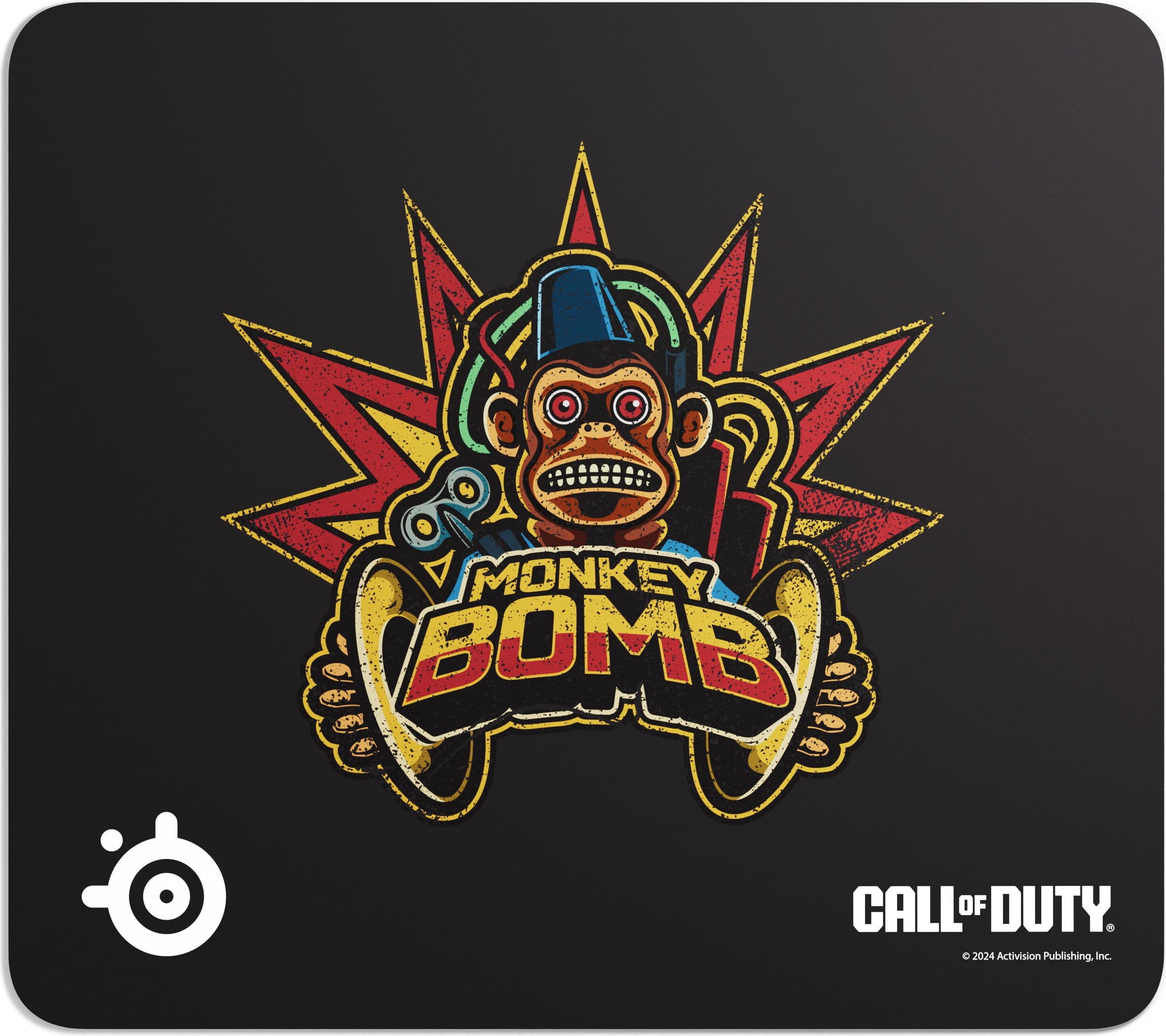 Подложка за мишка Steelseries Qck L x Call of Duty: Monkey Bomb Edition, гейминг, черна, 450 x 400 x 2mm
