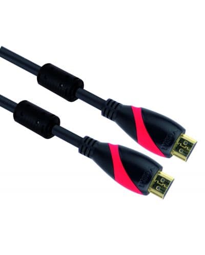 Кабел VCom CG525D, HDMI(м) към HDMI(м), 3м, черен, v1.4, позлатени накрайници, феритен
