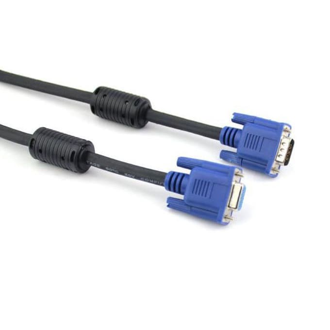 Кабел VCom VGA(м) към VGA(ж), 1.5m, черен