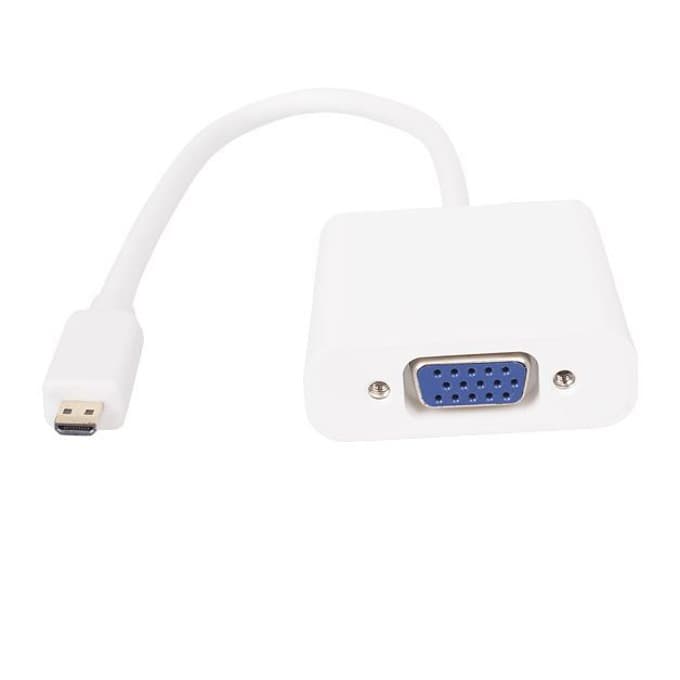 Адаптер VCom, от Mini HDMI(м) към VGA(ж), 0.15m, бял