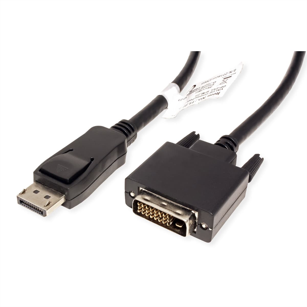 Кабел Roline 11.99.5610, DisplayPort(м) към DVI(м), 2m, черен
