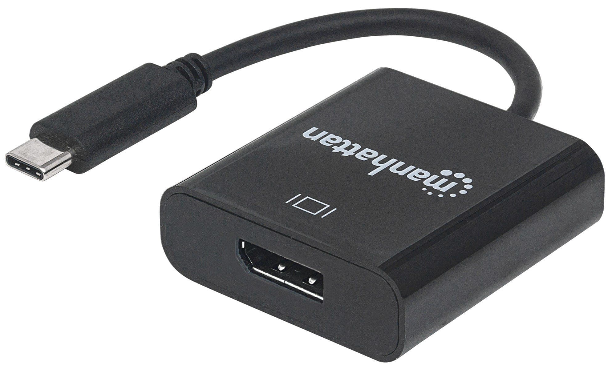 Преходник Manhattan 152020, от USB 3.1 Type C(м) към DisplayPort(ж), до 4K резолюция, черен