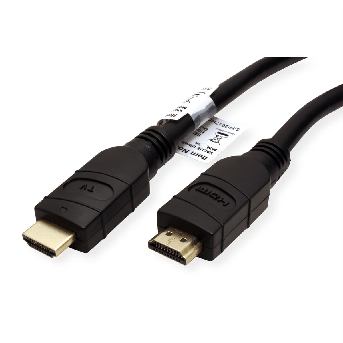 Кабел Roline 14.99.3451, от HDMI (м) към HDMI (м), 10м, черен