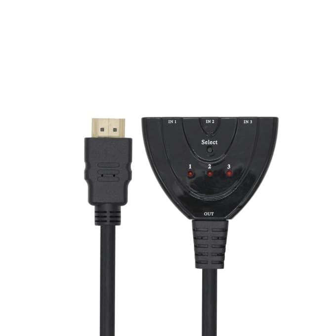 Селектор VCom DD433-C, от HDMI (м) към 3x HDMI (ж), 0.5m, черен