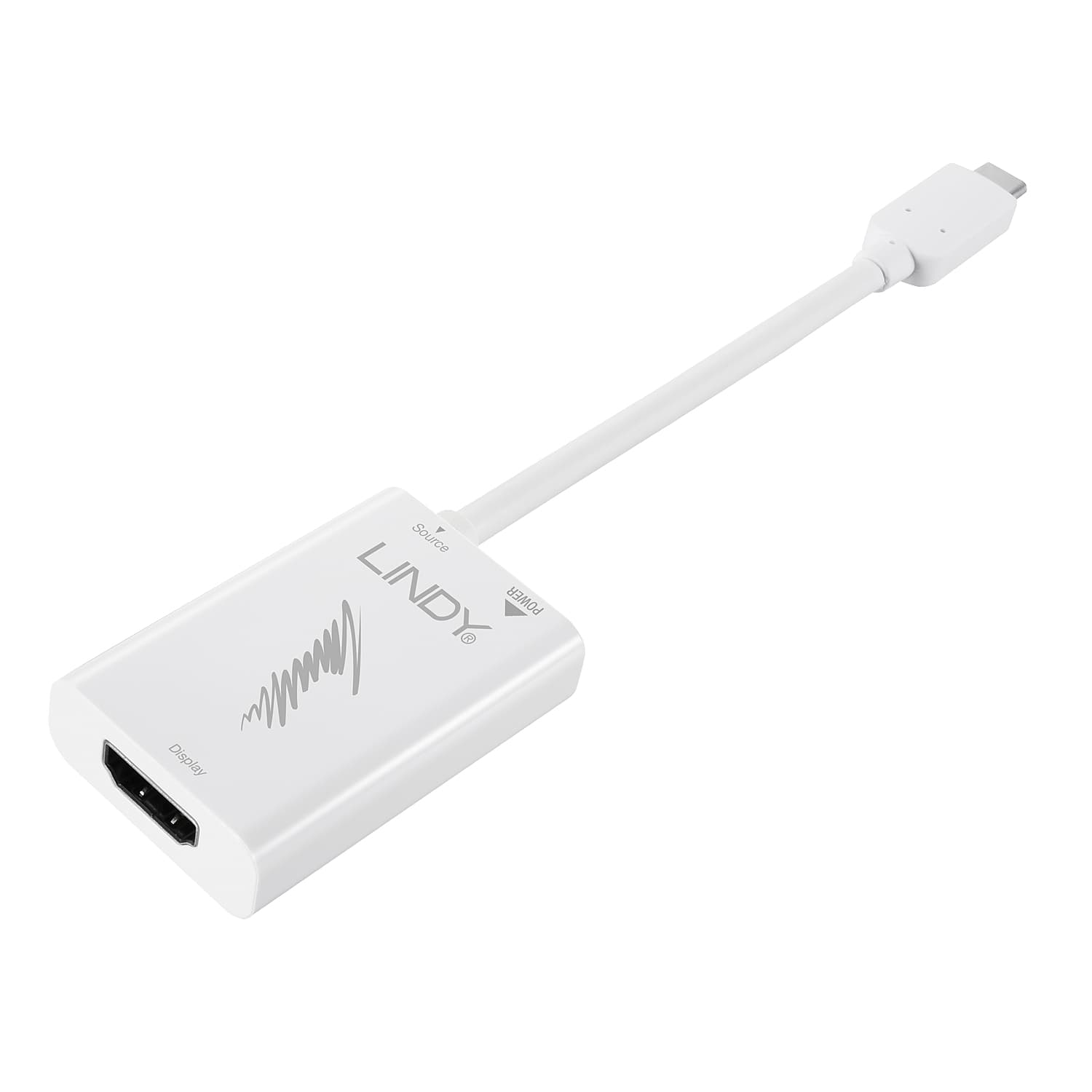 Конвертор Lindy LNY-43178, от USB Type C(м) към HDMI(ж), бял