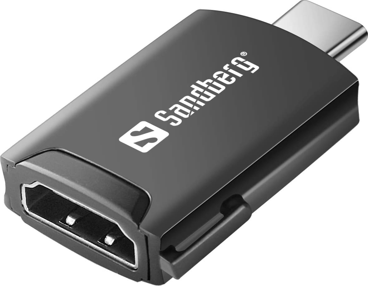 Преходник Sandberg SNB-136-34, от USB Type-C(м) към HDMI(ж), 4K@30Hz, черен