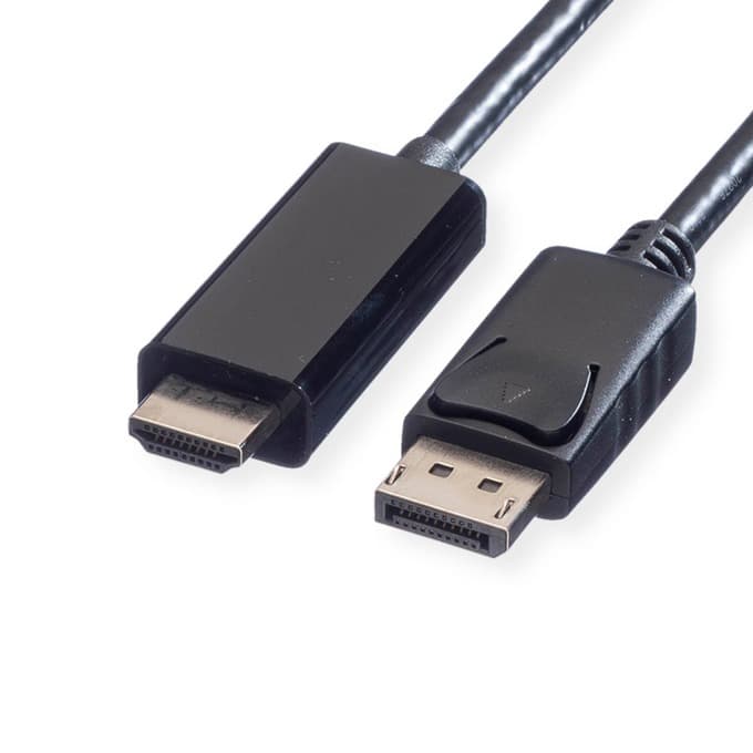 Кабел Roline 11.99.5787, от DisplayPort(м) към UHDTV(м), 3840x2160 @60Hz, 3m, черен