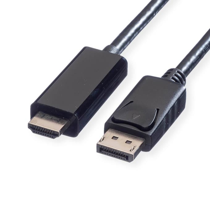 Кабел Roline 11.99.5785, от DisplayPort(м) към UHDTV(м), 3840x2160 @60Hz, 1m, черен