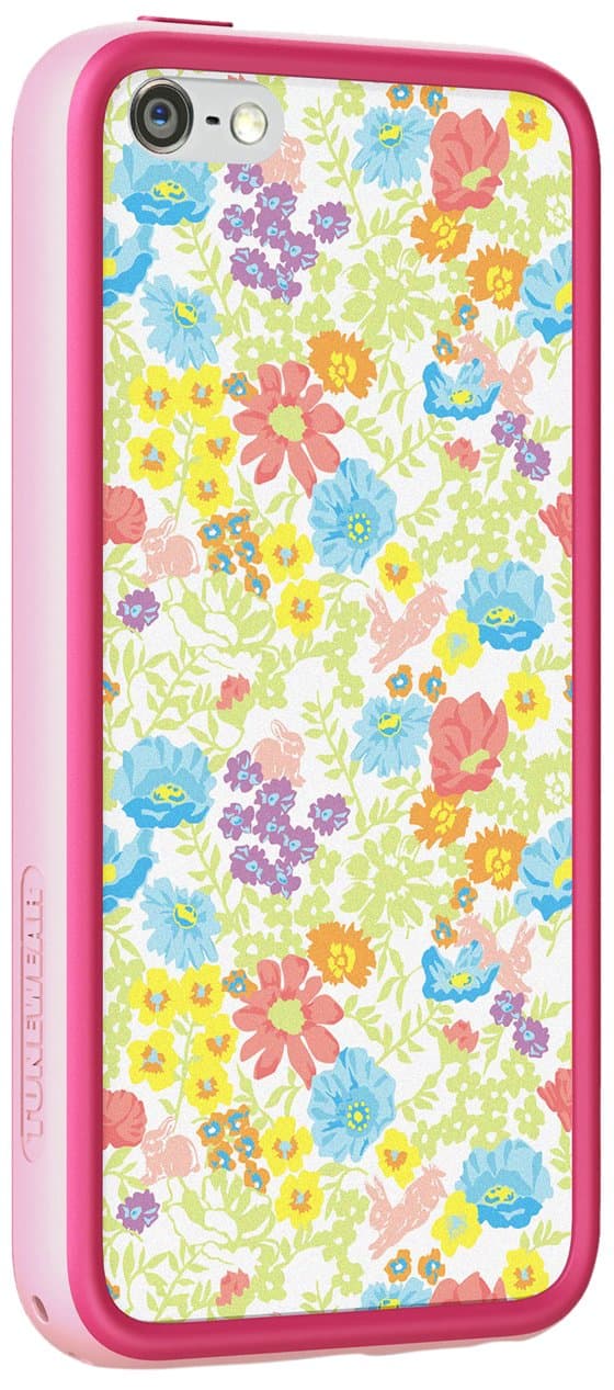 Бъмпер, скин и фолио за iPhone 5C - Tunewear Poptune Bunny Garden (розов)
