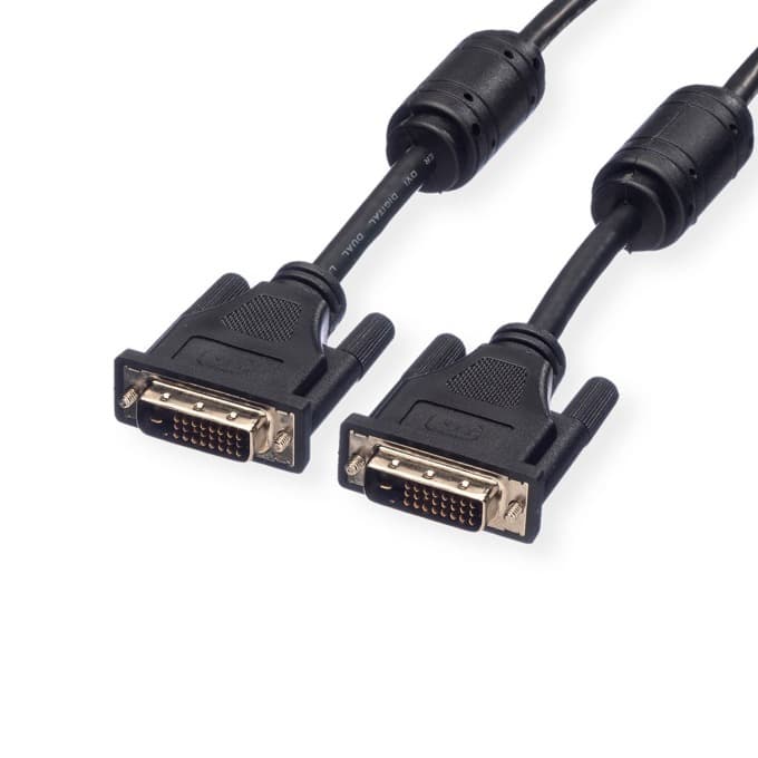 Кабел Roline 11.04.5598, от DVI-D 24+1(м) към DVI-D 24+1(м), 15m, черен