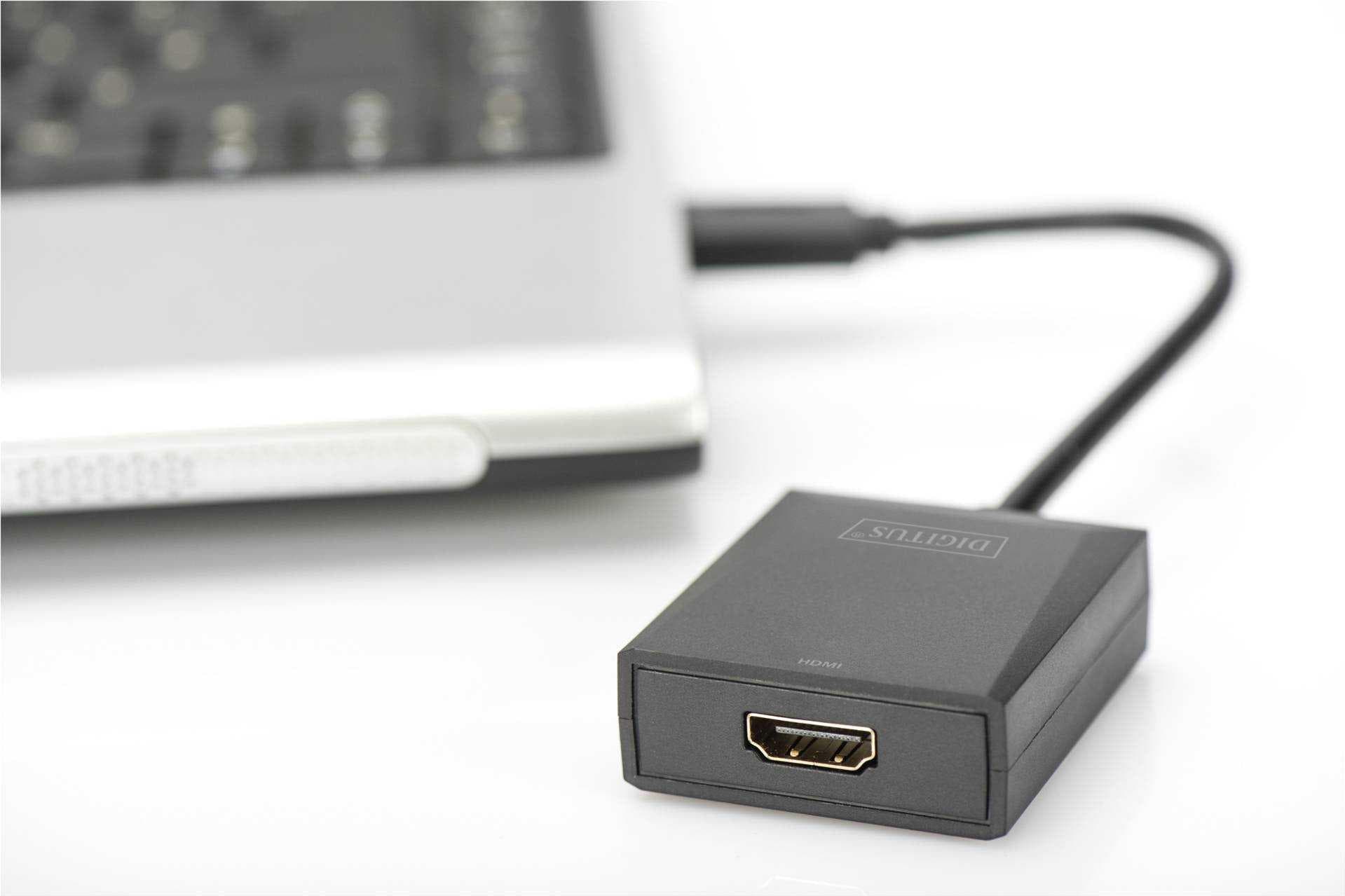 Адаптер Assmann DA-70841, от USB Type-A(м) към HDMI(ж), черен