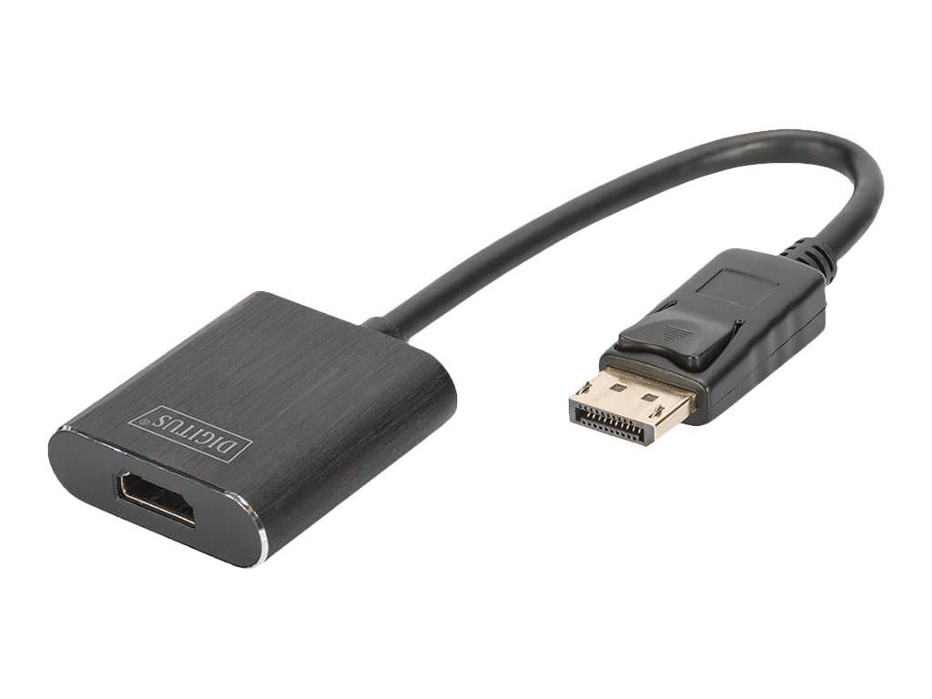 Адаптер Assmann DA-70472, от DisplayPort(м) към HDMI(ж), UHD (4K2K/60Hz), 0.15m, черен