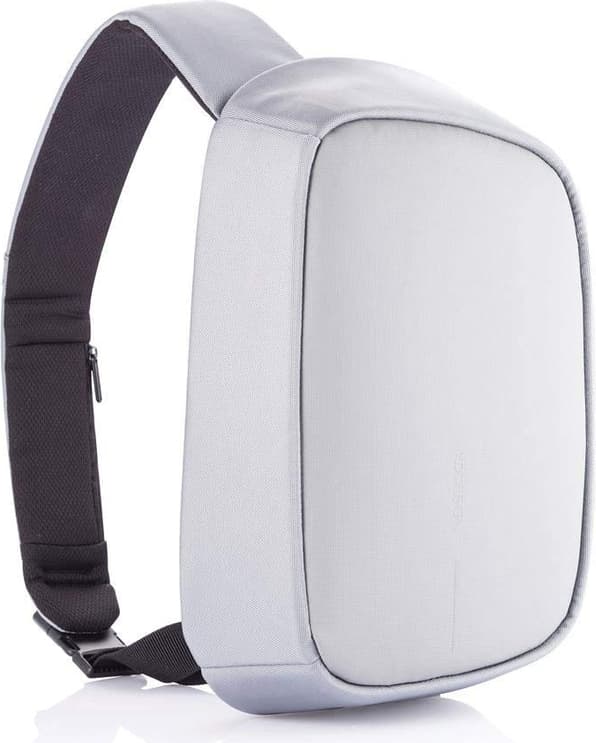 Раница за таблет XD Design Bobby Sling (P705.782), до 9.7" (24.6 cm), за през рамо, скрити ципове и джобове, USB порт за зареждане, водоотблъскващ материал, сива